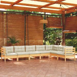 Garten-Lounge-Set Weiß - Massivholz - 64 x 63 x 64 cm