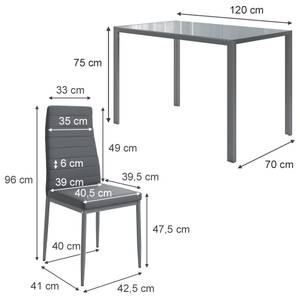 Esstischgruppe Grand Grau - 4er Set