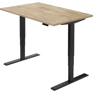 Höhenverstellbarer Schreibtisch Homedesk Wildeiche Dekor - Breite: 140 cm - Schwarz