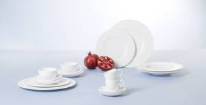 Frühstücksteller Royal Weiß - Porzellan - 22 x 8 x 22 cm