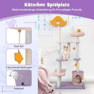 Katzenturm BH32351BGDE Violett - Holzwerkstoff - 48 x 167 x 68 cm