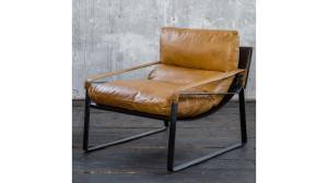 KAWOLA Sessel KUBE Vintage Leder Braun - Echtleder - 75 x 87 x 81 cm