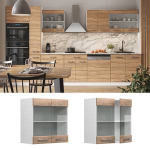 Hängeschrank R-Line 60cm Sonoma/Weiß Braun - Weiß