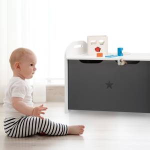 Spielzeugtruhe für Kinder Grau - Weiß - Holzwerkstoff - 60 x 47 x 30 cm