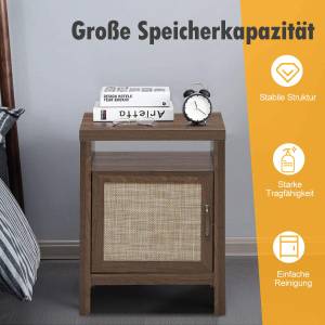 Nachtschrank Nachtkommode Braun - Holzwerkstoff - 45 x 62 x 49 cm