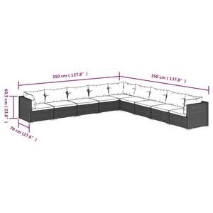 Garten-Lounge-Set (9-teilig) 3013632-26 Braun - Weiß - Metall - Polyrattan - 70 x 61 x 70 cm