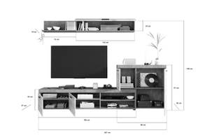 Regalsystem Swift Braun - Holz teilmassiv - 257 x 186 x 37 cm