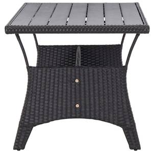 Gartentisch 3002730 Schwarz - Metall - Polyrattan - 70 x 66 x 120 cm