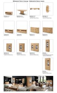 Wandboard Renzo 10 mit Beleuchtung Braun - Massivholz - Holzart/Dekor - 150 x 24 x 25 cm