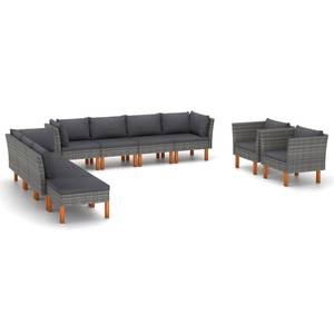 Garten-Sofa-Set (10-teilig) 3011728-6 Grau