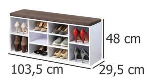 Schuhschrank für Flur Weiß - Holzwerkstoff - 30 x 48 x 104 cm