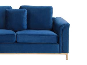 Ecksofa OSLO Blau - Dunkelblau - Armlehne davorstehend links - Ecke davorstehend rechts - Mit Kissen - Textil