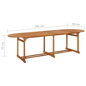 Ensemble à manger (lot de 13) 3011567-2 Marron - Bois massif - Bois/Imitation - 90 x 75 x 280 cm