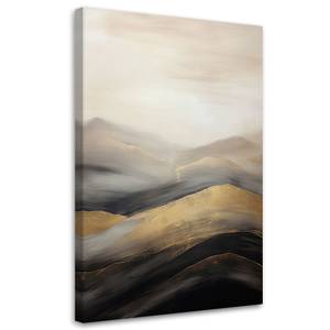 KUNSTDRUCK Golden Waves on Monochrome 2 80 x 120 cm