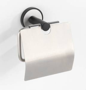 Toilettenpapierhalter UNDINE, mit Deckel Silber - Metall - 15 x 13 x 7 cm