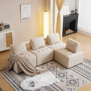 Einzelsofa 4er-Set Mercury Ⅱ Beige - 4 Kissen