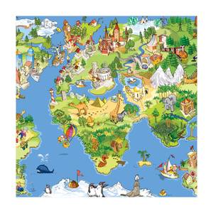 Great And Funny Worldmap 60 x 60 cm