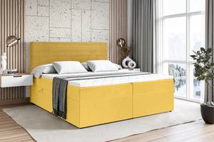 Boxspringbett PRESTON Gelb - Breite: 140 cm - H4