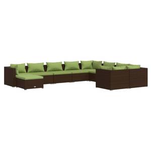 Salon de jardin 3013639-5 (lot de 10) Marron - Vert