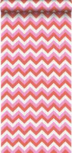 papier peint chevrons 7040 Rouge