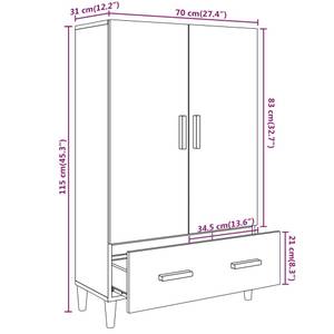 Highboard DE2552 Steingrau