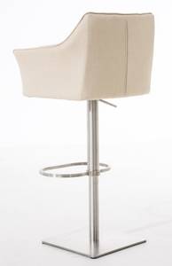 Tabouret de bar Damaso Lot de 2 Blanc crème - Argenté