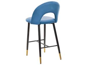 Tabouret de bar FALTON Noir - Bleu - Doré