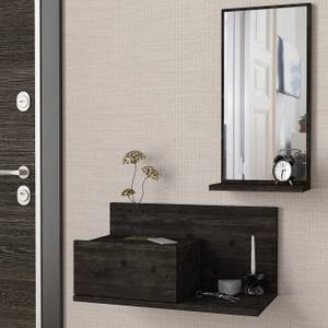 Konsolentisch mit Spiegel Drax hängend Grau - Holzwerkstoff - 60 x 30 x 30 cm