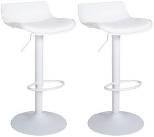 Tabourets de bar Aveiro Lot de 2 Blanc