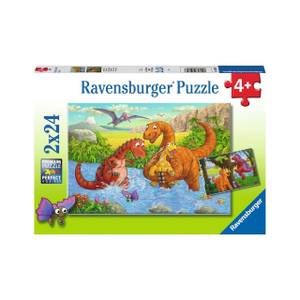 Puzzle Dinosaurier La Rau 2x24 Teile Papier - 20 x 4 x 28 cm