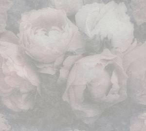 Papier peint Romantic Dream Gris - Rosé - Blanc