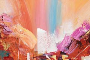 Tableau peint à la main Heavenly World Bois massif - Textile - 80 x 80 x 4 cm