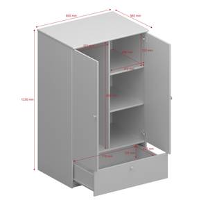 Drehtürenschrank Memphis Holz - Weiß