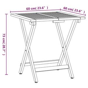 Bistro-Set-k273 ( 3-tlg ) Braun - Massivholz - Höhe: 1 cm