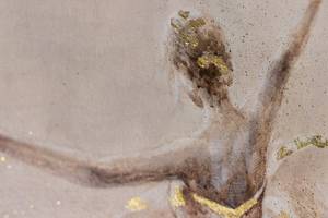 Tableau peint à la main Ballerina Solo Beige - Bois massif - Textile - 60 x 90 x 4 cm