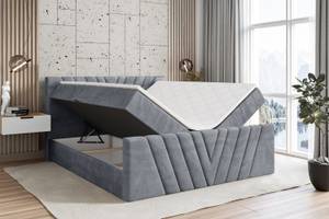 Boxspringbett ERNINA-Z Hellgrau - Breite: 120 cm - H4