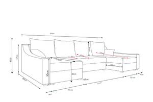 Ecksofa ONTARI-U Schwarz - Orange