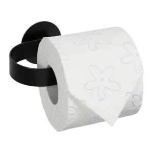 Porte-papier toilette en acier noir Noir - Métal - 16 x 6 x 9 cm