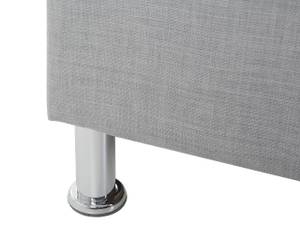 Lit double METZ Gris - Gris lumineux - Argenté - 192 x 103 x 215 cm