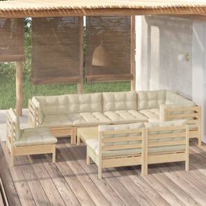 Garten-Lounge-Set Weiß - Massivholz - 64 x 29 x 64 cm