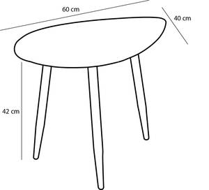 Beistelltisch (2er-Set) Schwarz - Metall - 60 x 47 x 80 cm