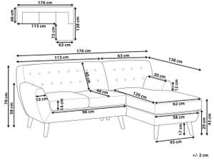 3-Sitzer Sofa MOTALA Blau - Eiche Hell