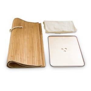 Panier à linge bambou rectangle Blanc crème - Marron clair