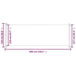 Auvent latéral 3016425-6 Hauteur : 220 cm