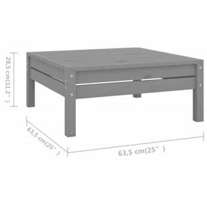 Garten-Lounge-Set Grau - Massivholz - Holzart/Dekor - 64 x 29 x 64 cm