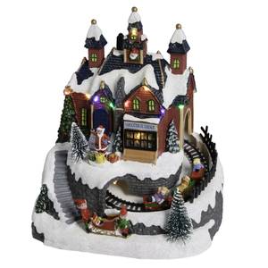 Weihnachtskrippe Santa's Village Kunststoff - 22 x 20 x 16 cm