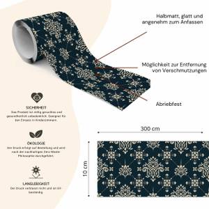 Tapetenbordüre ORNAMENTE Abstraktion Beige - Schwarz - Blau - Papier - Textil - 10 x 300 x 300 cm