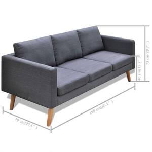 Sofa 3002824-3 (2-teilig) Grau - Holzwerkstoff - Textil - 168 x 73 x 70 cm