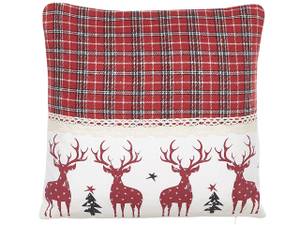 Coussin décoratif ROBBIE Rouge - Blanc - Textile - 45 x 10 x 45 cm