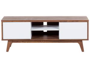 Meuble TV ROCHESTER Marron - Blanc - Bois manufacturé - 142 x 53 x 40 cm